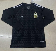 2023-2024 Argentina Goalkeeper Black LS Thailand Soccer Jersey AAA-422