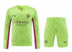 2023-2024 Manchester City Goalkeeper Fluorescent Green LS Thailand Soccer Uniform-418