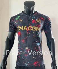 Player Version 2023-2024 Olympique de Marseille Black Thailand Training Shirt-SJ