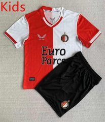 2023-2024 Feyenoord Rotterdam Home Red&White Kid/Youth Soccer Uniform-AY