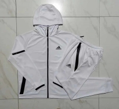 2023-2024 White Thailand Soccer Jacket Uniform With Hat-815