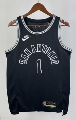 2023 Retro San Antonio Spurs Black #1 NBA Jersey-311