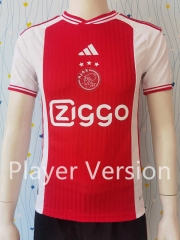 Player Version 2023-2024 Ajax Home Red&White Thailand Soccer Jersey AAA-807