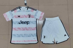 2023-2024 Juventus Away White Stripe Soccer Uniform-718