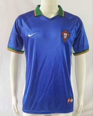 Retro Version 1998 Portugal Away Blue Thailand Soccer Jersey AAA-503