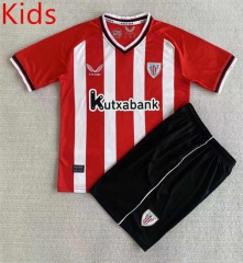 2023-2024 Athletic Bilbao Home Red&White Kids/Youth Soccer Unifrom-AY