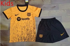 2023-2024 Barcelona Orange Kid/Youth Soccer Uniform-709