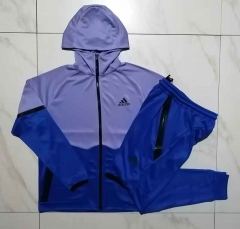 2023-2024 Adidas Purple&Blue Thailand Soccer Jacket Uniform With Hat-815