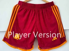 Player Veriosn 2023-2024 Roma Home Red Thailand Soccer Shorts-6886