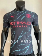 Player Version 2023-2024 Correct Version Manchester City 2nd Away Black Thailand Soccer Jersey AAA-4773