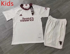 2023-2024 Manchester United 2nd Away White Kids/Youth Soccer Uniform-6486