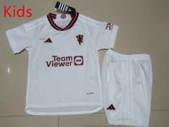2023-2024 Manchester United 2nd Away White Kids/Youth Soccer Uniform-507