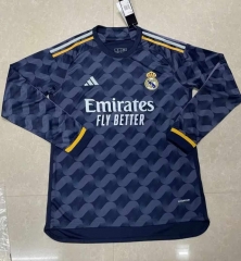 2023-2024 Real Madrid Away Black Thailand LS Soccer Jersey AAA-422