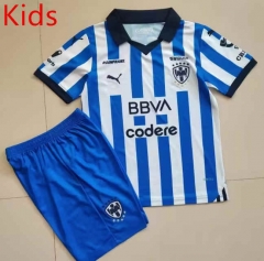 2023-2024 Monterrey Home Blue&White Kids/Youth Soccer Uniform-912