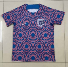 2023-2024 England Red&Blue Thailand Training Soccer Jersey AAA-422