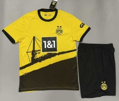 (Without Brand Logo) 2023-2024 Borussia Dortmund Home Yellow Soccer Uniform-1506