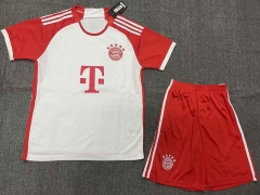 (Without Brand Logo) 2023-2024 Bayern München Away White Soccer Uniform-1506