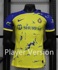 Player Version 2023-2024 Al-Nassr FC Yellow Thailand Training Soccer Jersey AAA-888