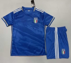 (Without Brand Logo) 2023-2024 Italy Home Blue Soccer Uniform-1506