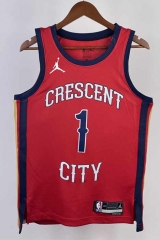 2024 Trapeze Limited New Orleans Pelicans Red #1 NBA Jersey-311