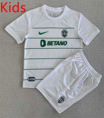 2023-2024 Sporting Clube de Portugal Away White Kid/Youth Soccer Uniform-AY