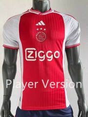 Player Version 2023-2024 Ajax Home Red Thailand Soccer Jersey AAA-518