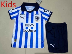 2023-2024 Monterrey Home Blue&White Kids/Youth Soccer Uniform-507