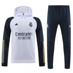 2023-2024 Real Madrid White Thailand Soccer Tracksuit With Hat-4627