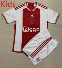 2023-2024 Ajax Home Red&White Kids/Youth Soccer Uniform-AY