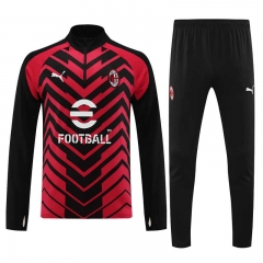 2023-2024 AC Milan Red&Black Thailand Short-sleeved Tracksuit-4627