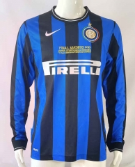 Retro Version 09-10 Inter Milan Home Blue&Black LS Thailand Soccer Jersey AAA-503