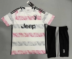 (Without Brand Logo) 2023-2024 Juventus Away White Soccer Uniform-9031