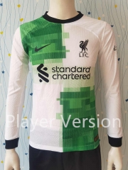 Player Version 2023-2024 Liverpool Away Green&White LS Thailand Soccer Jersey AAA-807