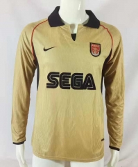 Retro Version 01-02 Arsenal Away Golden LS Thailand Soccer Jersey AAA-503