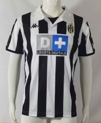 Retro Version 99-00 Juventus Home Black&White Thailand Soccer Jersey AAA-503
