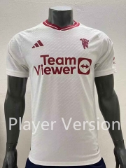 Player Version 2023-2024 Manchester United 2nd Away White Soccer Jersey AAA-518