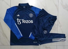 2023-2024 Manchester City Royal Blue Thailand Soccer Tracksuit Uniform-815