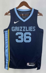 2023 Memphis Grizzlies Away Navy Blue #36 NBA Jersey-311