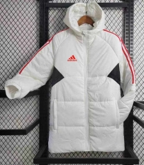 2023-2024 Adidas White Cotton Coats With Hat-GDP