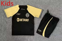 2023-2024 Sporting Clube de Portugal 2nd Away Black Kid/Youth Soccer Uniform-8975