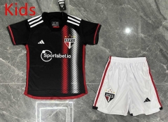 2023-2024 Sao Paulo 2nd Away Black Kids/Youth Soccer Unifrom-GB