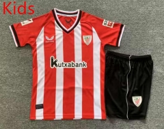 2023-2024 Athletic Bilbao Home Red&White Stripe Kids/Youth Soccer Unifrom-7809