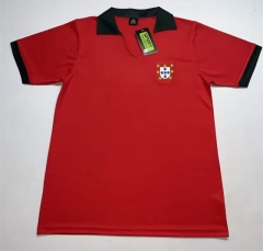 Retro Version 1972 Portugal Home Red Thailand Soccer Jersey AAA-8381