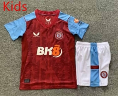 2023-2024 Aston Villa Home Date Red Kids&Youth Soccer Uniform-7809