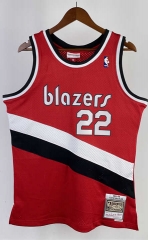 Retro Version 83-84 Portland Trail Blazers Mitchell&Ness Red #22 NBA Jersey-311
