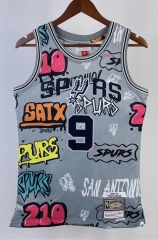 Retro Version 02-03 San Antonio Spurs Mitchell&Ness Camouflage Color #9 NBA Jersey-311