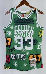 Retro Version 85-86 Boston Celtics Mitchell&Ness Camouflage Color #33 NBA Jersey-311