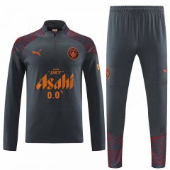 2023-2024 Manchester City Dark Gray Thailand Soccer Tracksuit Uniform-4627