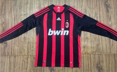 Retro Version 08-09 AC Milan Home Red&Black LS Thailand Soccer Jersey AAA-6157
