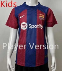 (Without Shorts) Player Version 2023-2024 Barcelona Home Blue&Red Thailand Kids/Youth Soccer jersey-SJ